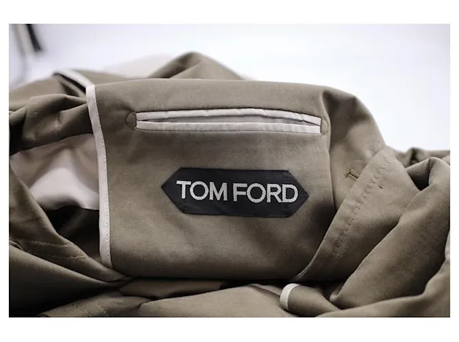 Americana Tom Ford de algodón verde Caqui 