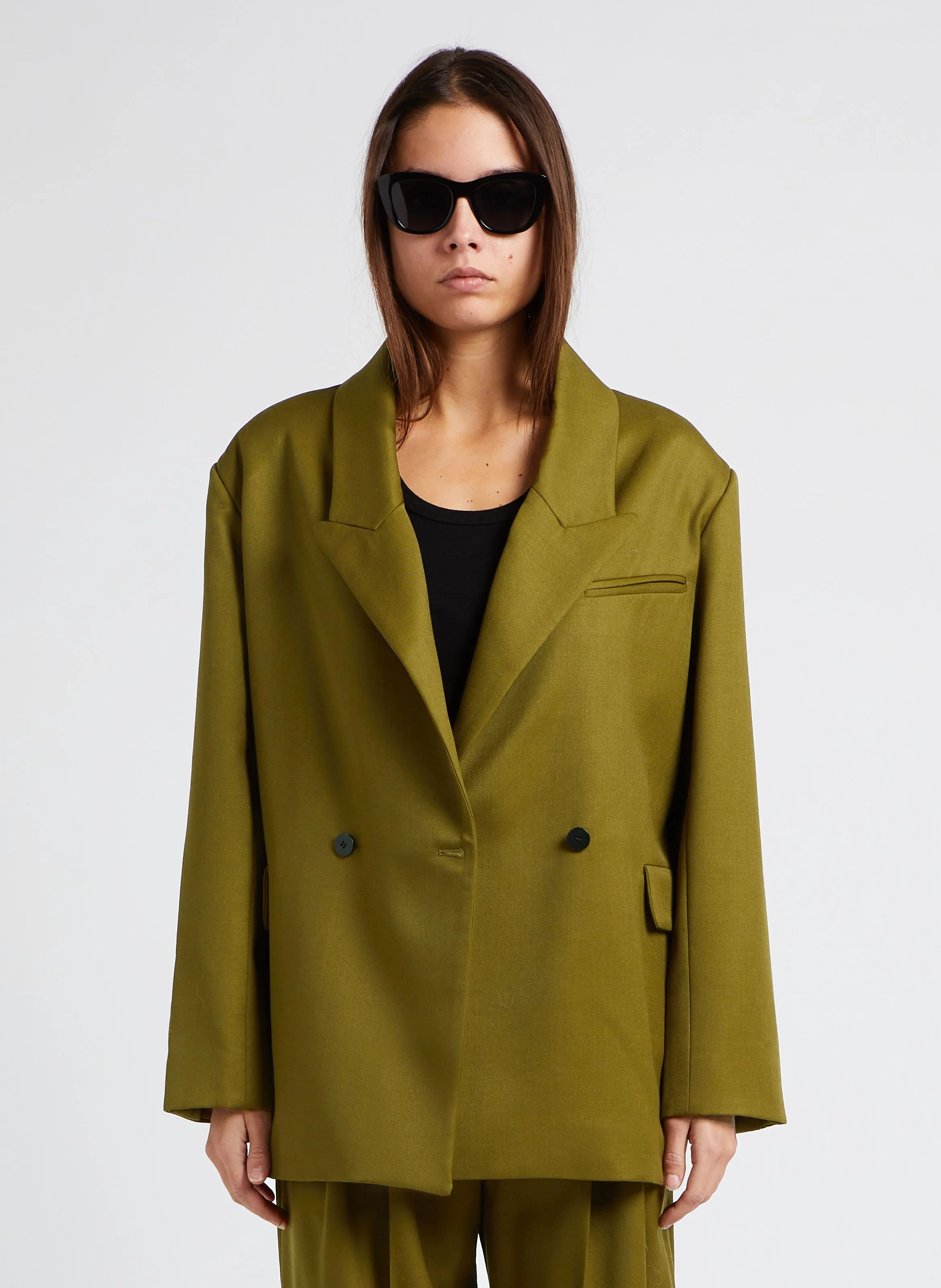 ARENDT - Chaqueta sastre oversize en verde