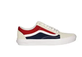 Blucher Punta Nobuck Crudo Tira Blanca Lados Lona Rojo/azul