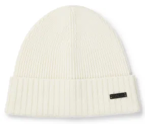 Boss Fati Gorro de lana virgen para mujer en blanco