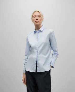 Camisa algodón azul celeste para mujer