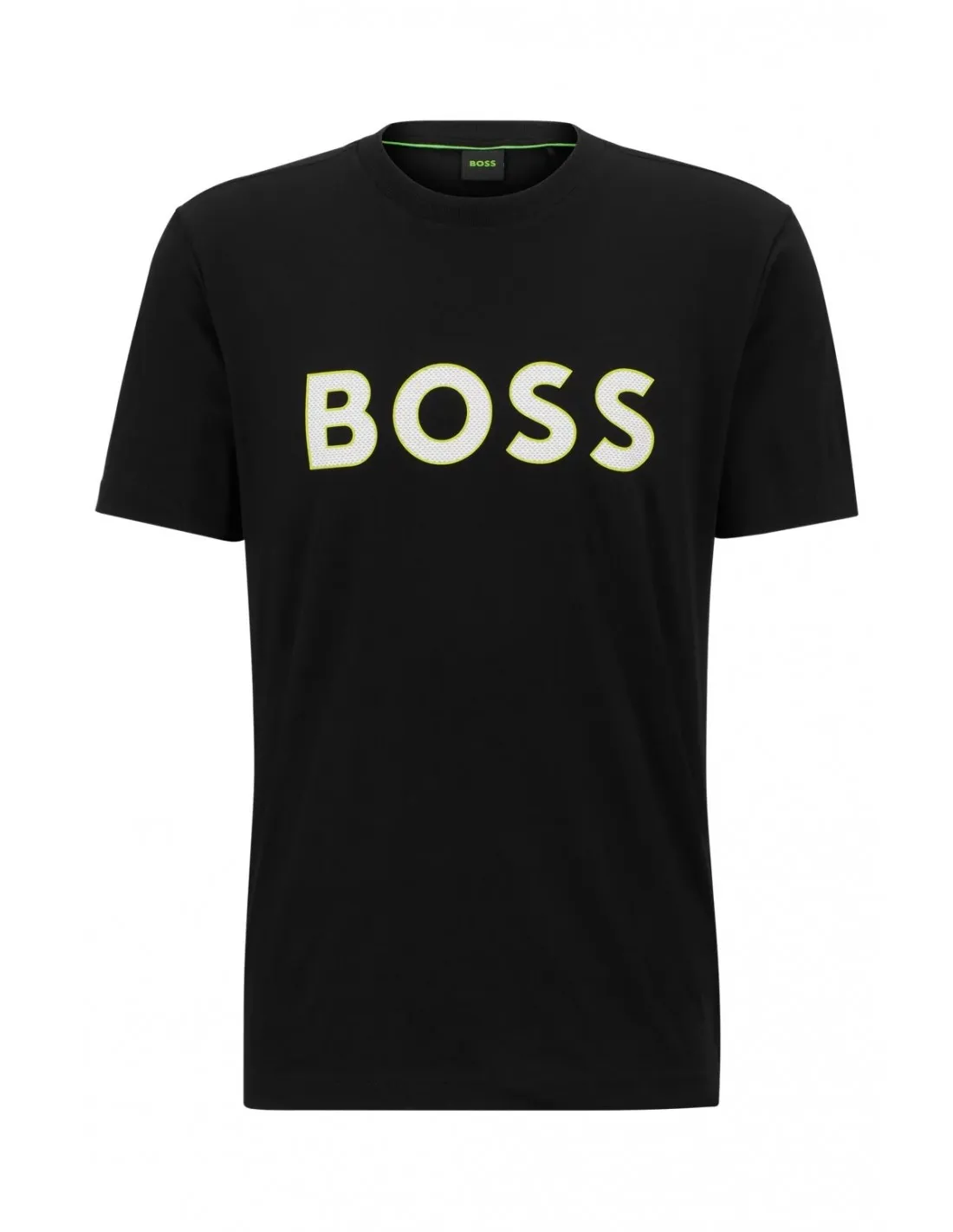 Camiseta De Cuello Redondo En Punto De Algodón Con Logo Estampado de Boss