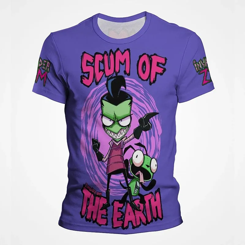 Camiseta de dibujos animados de Anime invader Zim para adulto 2