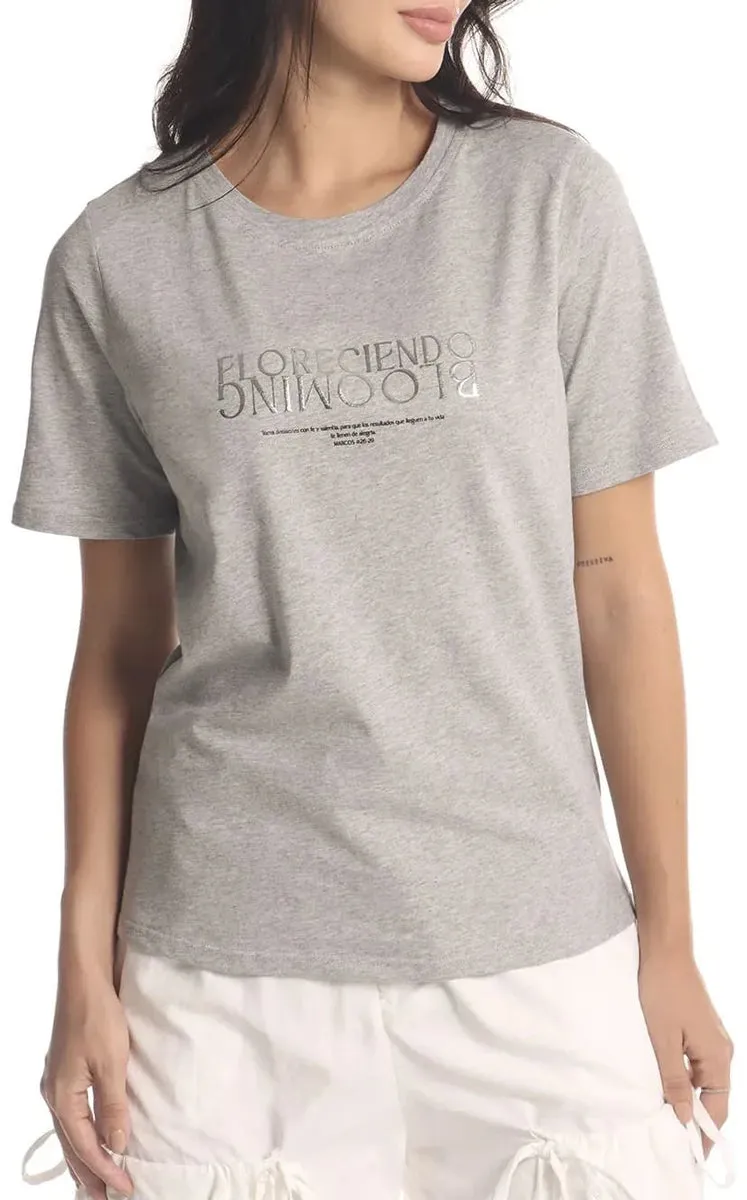 Camiseta Gris Blooming - Navissi