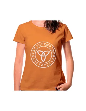 Camiseta Mujer Naranja Trisqueta Celta, manga corta