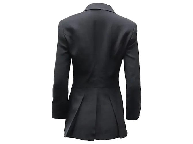 Chaqueta americana Escada de mezcla de lana negra con dobladillo peplum Negro 