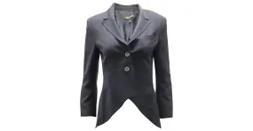 Chaqueta americana Escada de mezcla de lana negra con dobladillo peplum Negro 