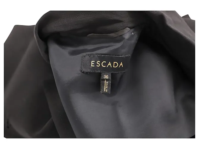 Chaqueta americana Escada de mezcla de lana negra con dobladillo peplum Negro 