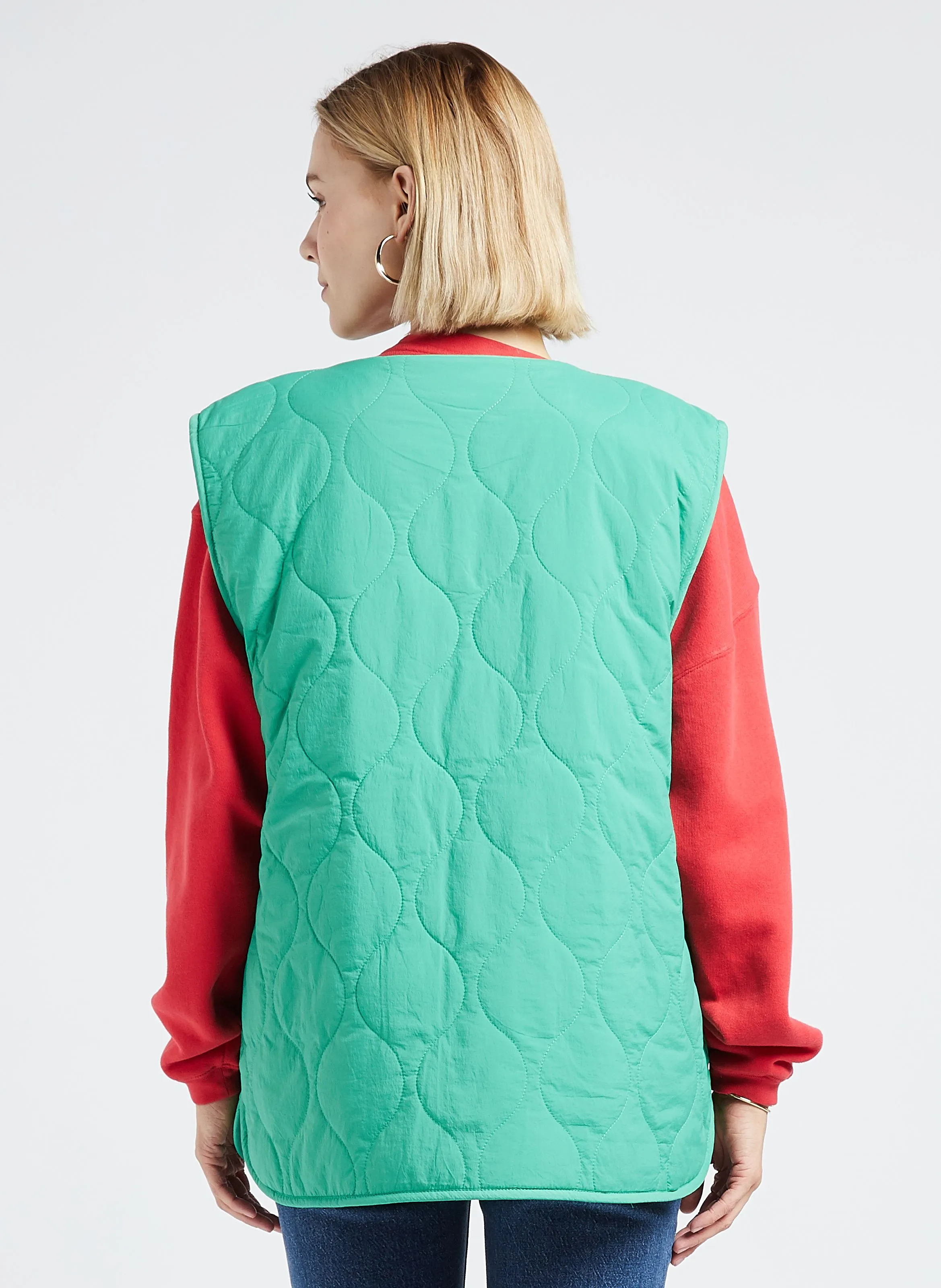 DESIREE - Chaqueta reversible sin mangas en verde