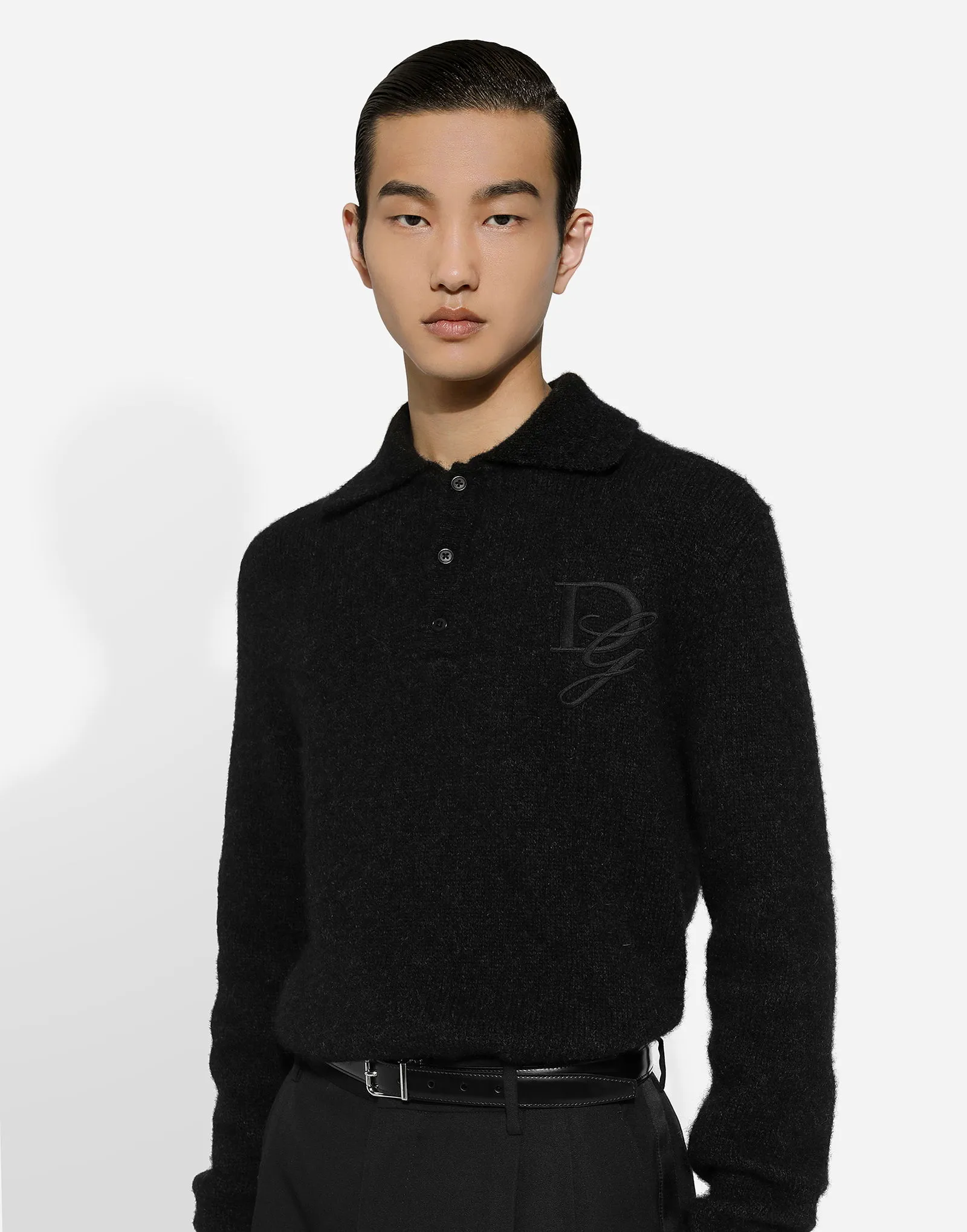 Dolce & Gabbana Polo-shirt Long-sleeved Embroidered Logo