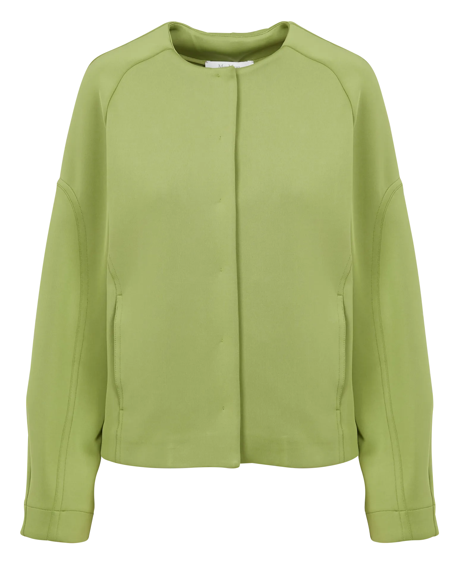 DRAMMA - Chaqueta recta con cuello redondo en verde