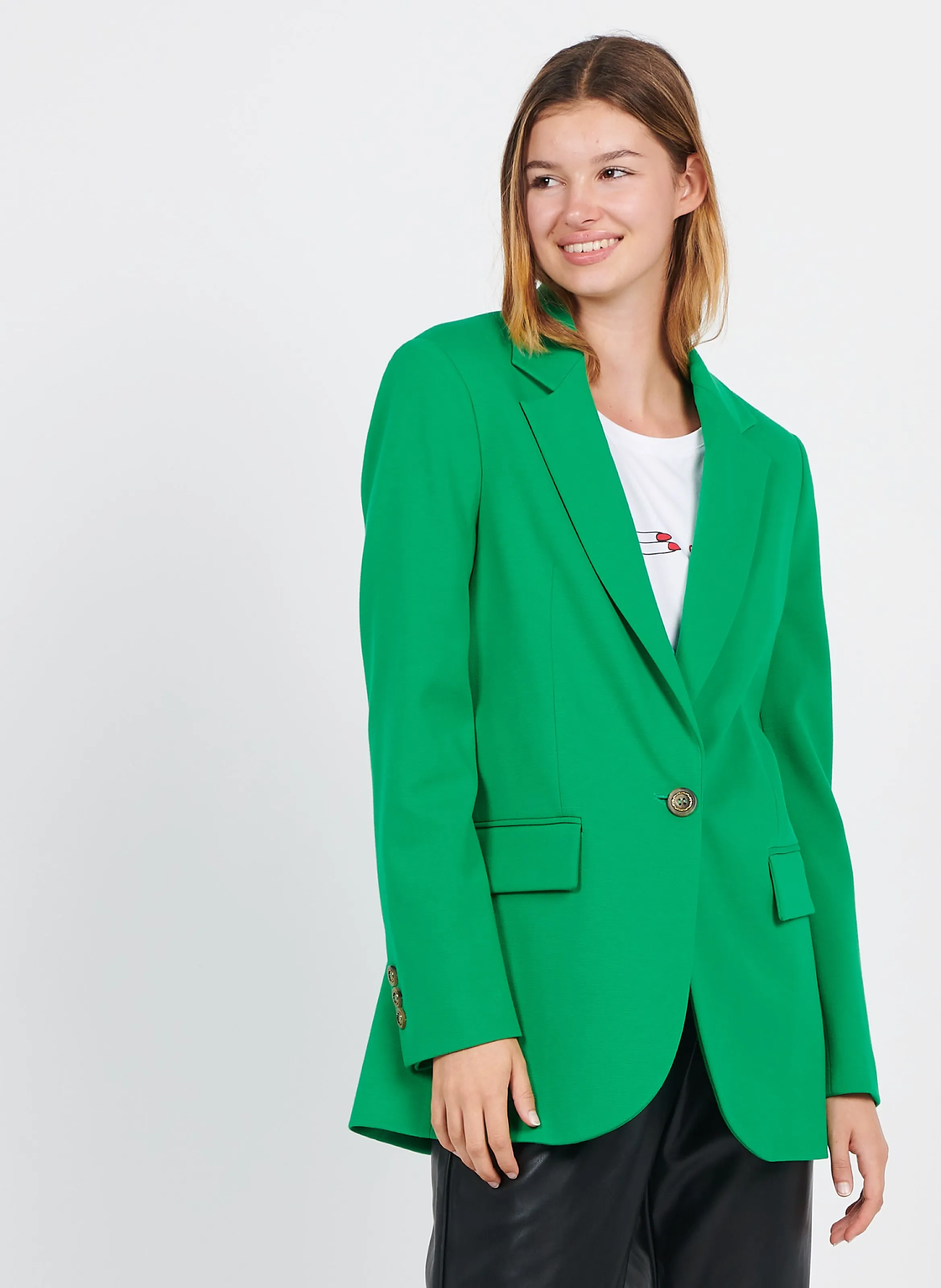 ELIANA - Chaqueta con cuello sastre en verde