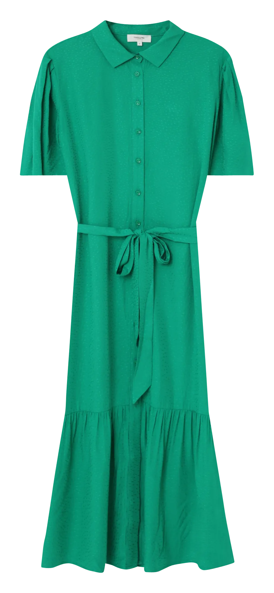 ELOISE - Vestido camisero de jacquard en verde