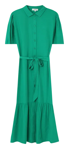 ELOISE - Vestido camisero de jacquard en verde