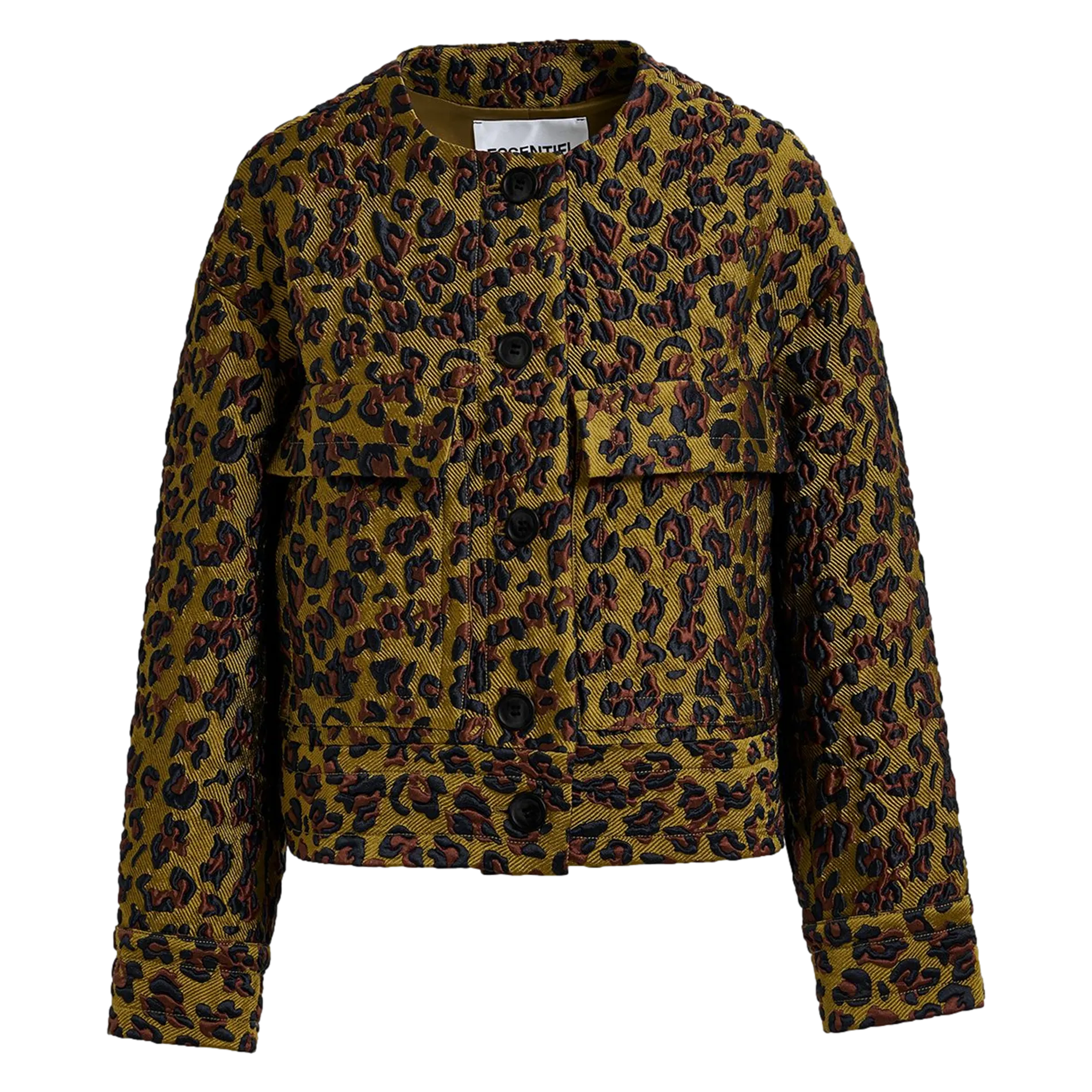 GALLANT2 - Chaqueta de cuello clásico amplio en jacquard estampado en verde