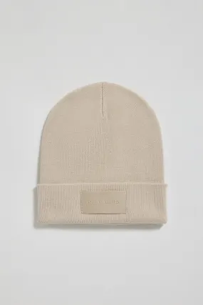 Gorro de lana Vito beige con detalle de etiqueta Polo Club