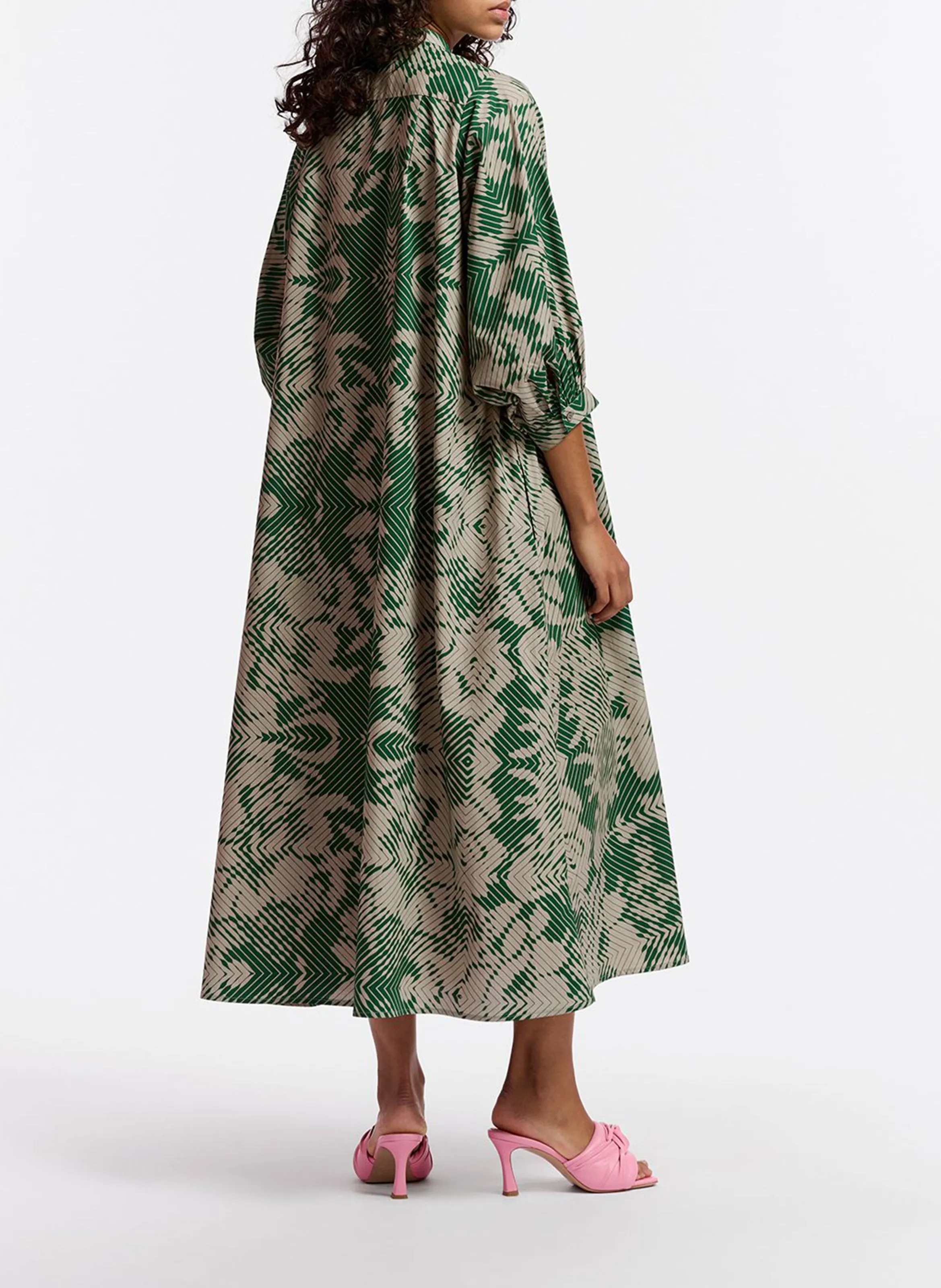 GUMBRELLO - Vestido maxi estampado de algodón en verde