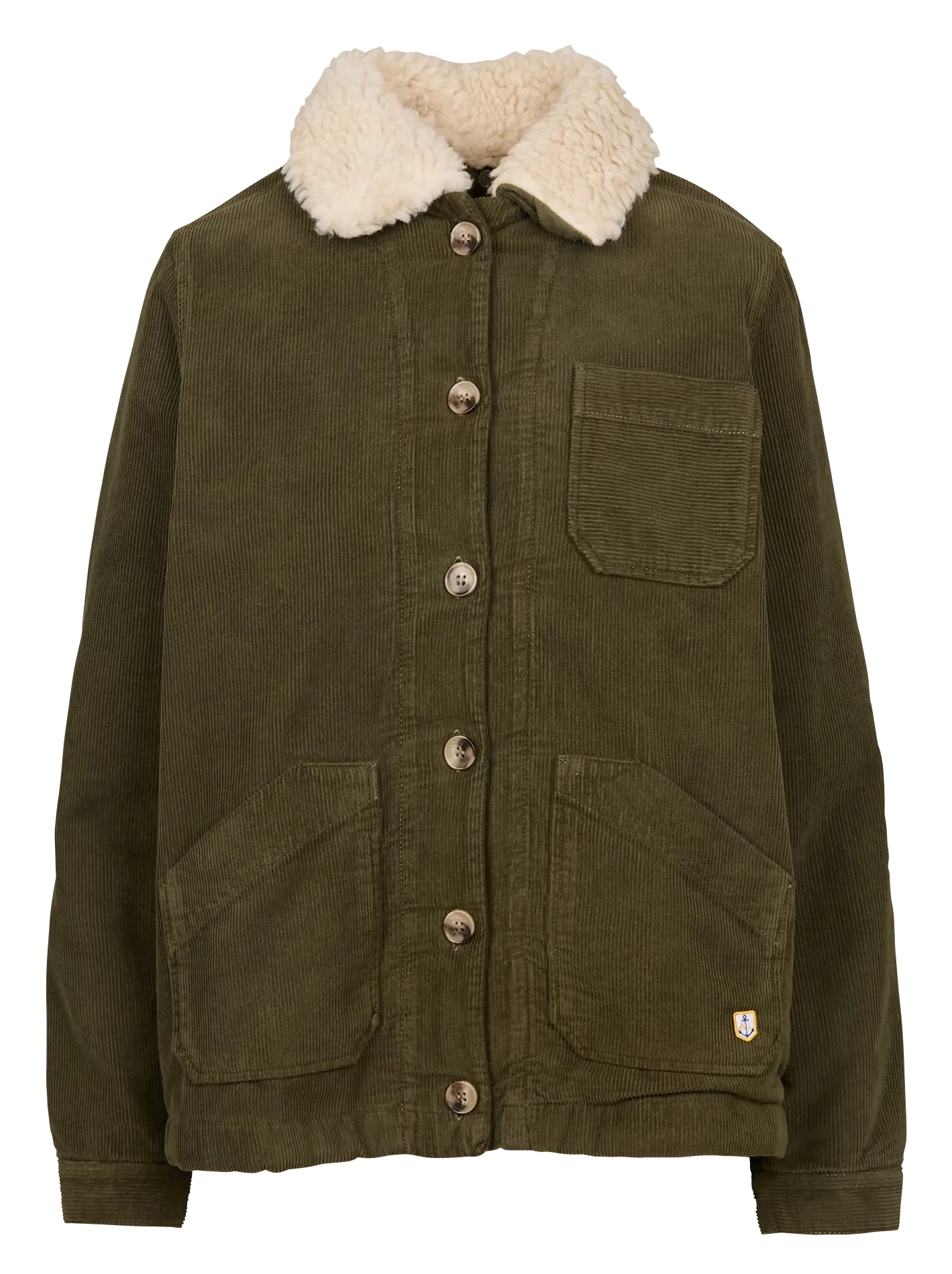 HERITAGE - Chaqueta de algodón con cuello desmontable en verde