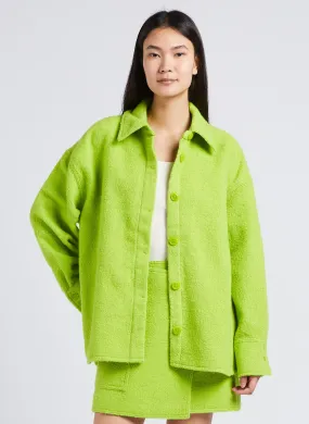 INEZ - Chaqueta holgada con cuello clásico en verde