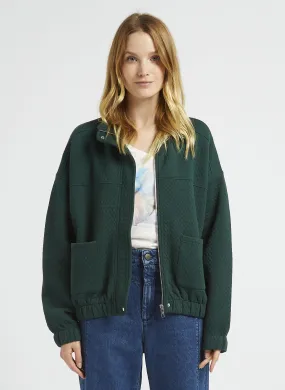 MANITAS - Chaqueta oversize con cuello alto de algodón mezclado en verde