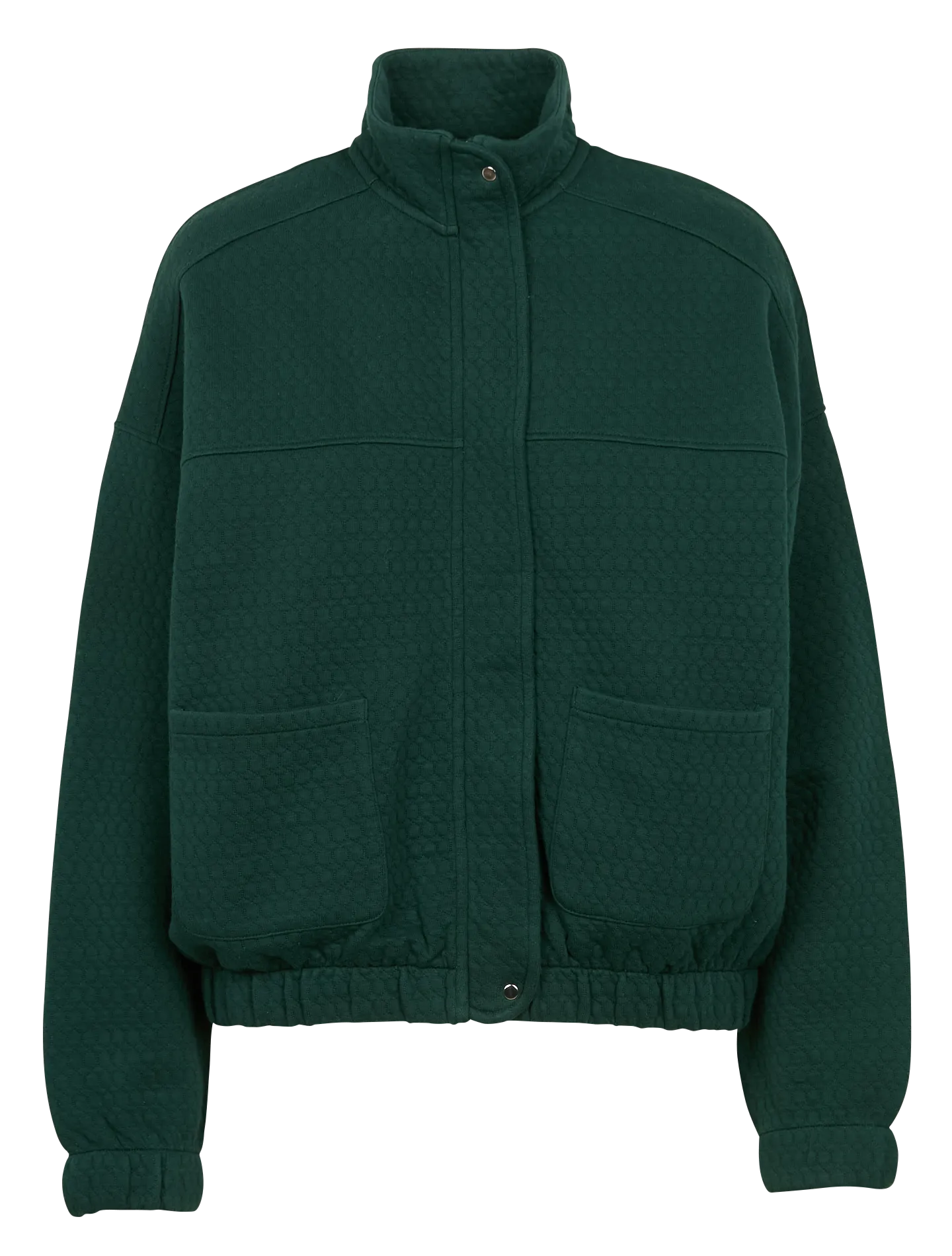 MANITAS - Chaqueta oversize con cuello alto de algodón mezclado en verde