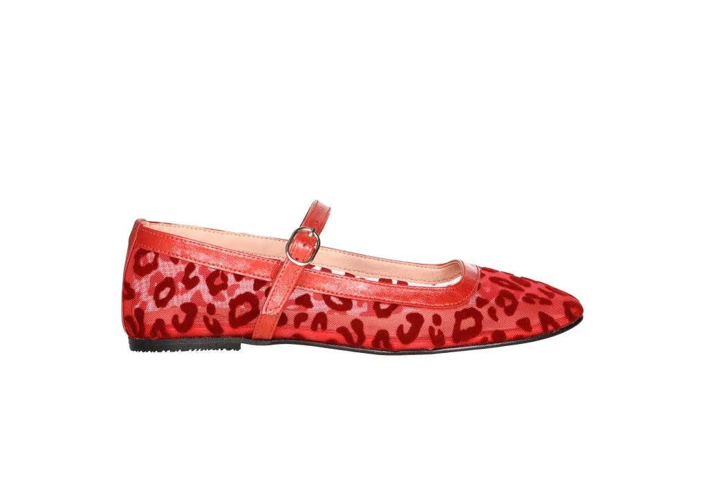 Mercedes Rejilla Rojo Animal Print