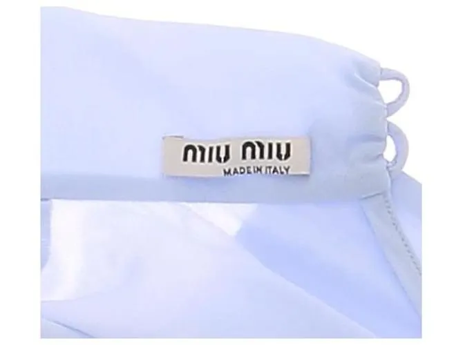 MIU MIU Tops Camiseta.fr 38 Seda Azul 