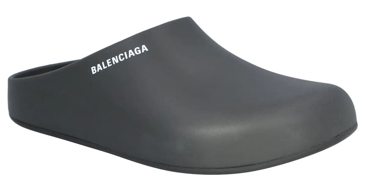 Mule de goma Balenciaga Negro 