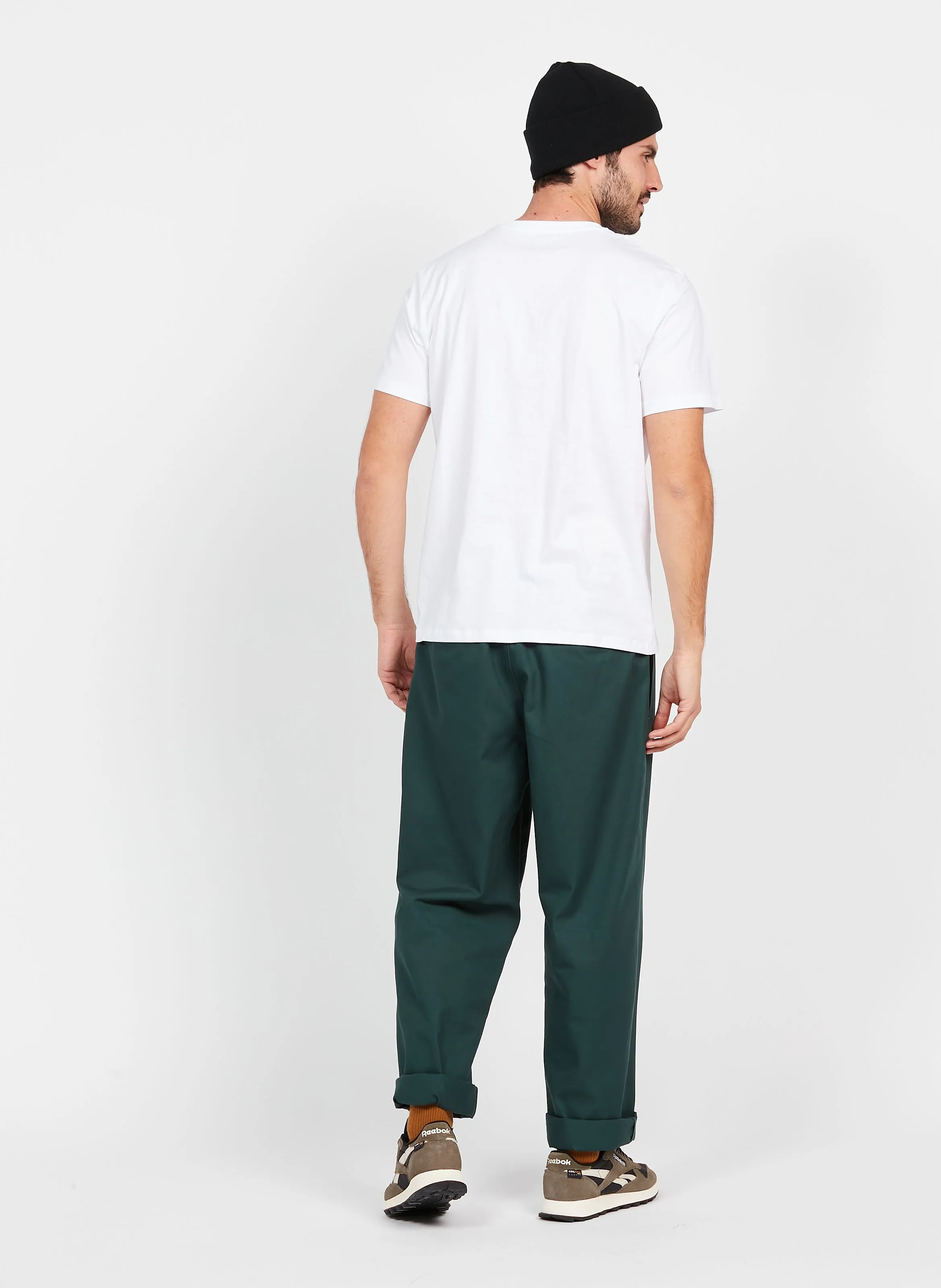 Pantalón recto de algodón en verde