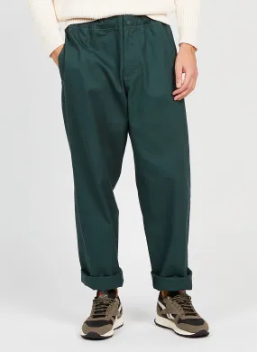 Pantalón recto de algodón en verde