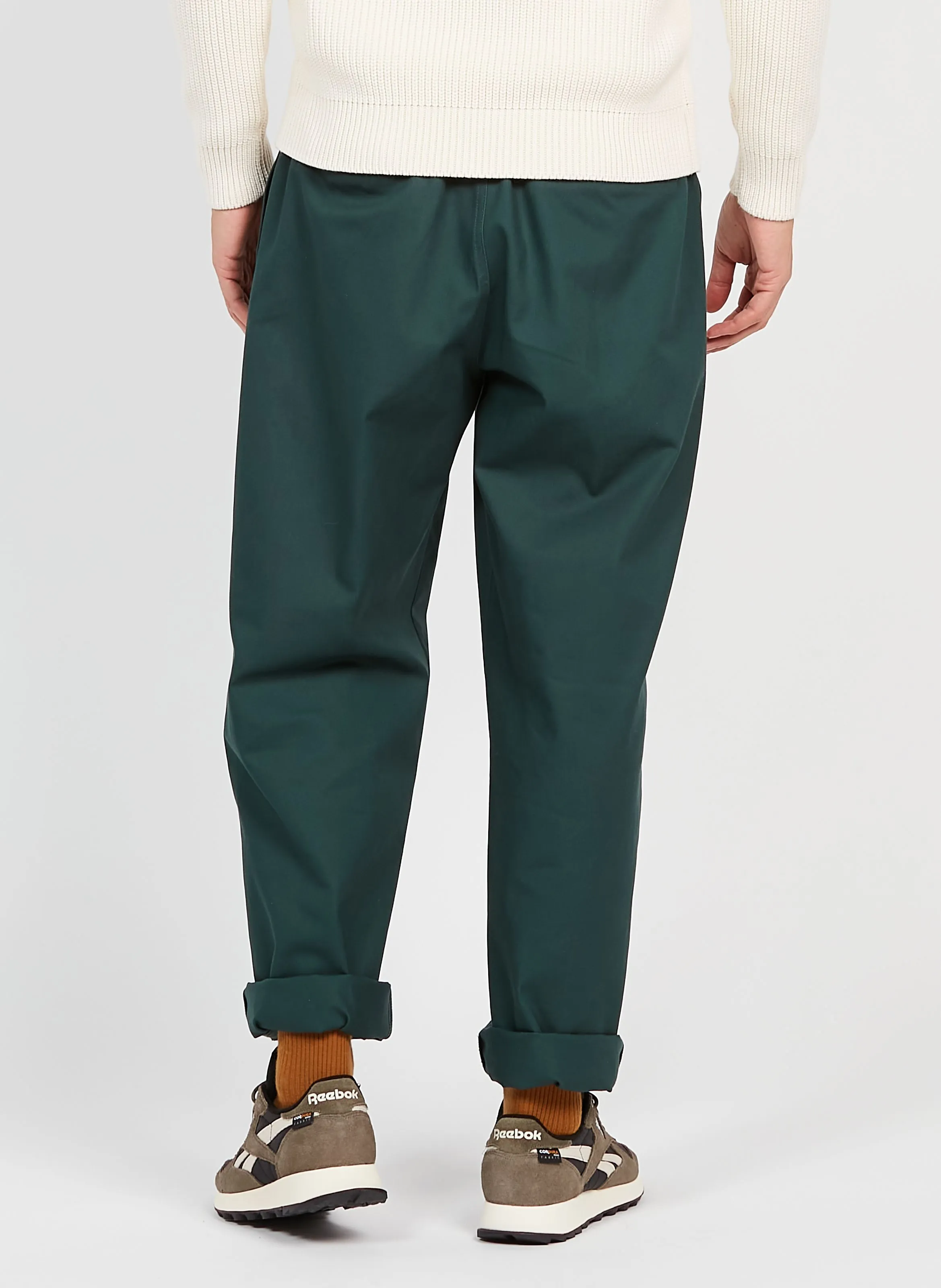 Pantalón recto de algodón en verde