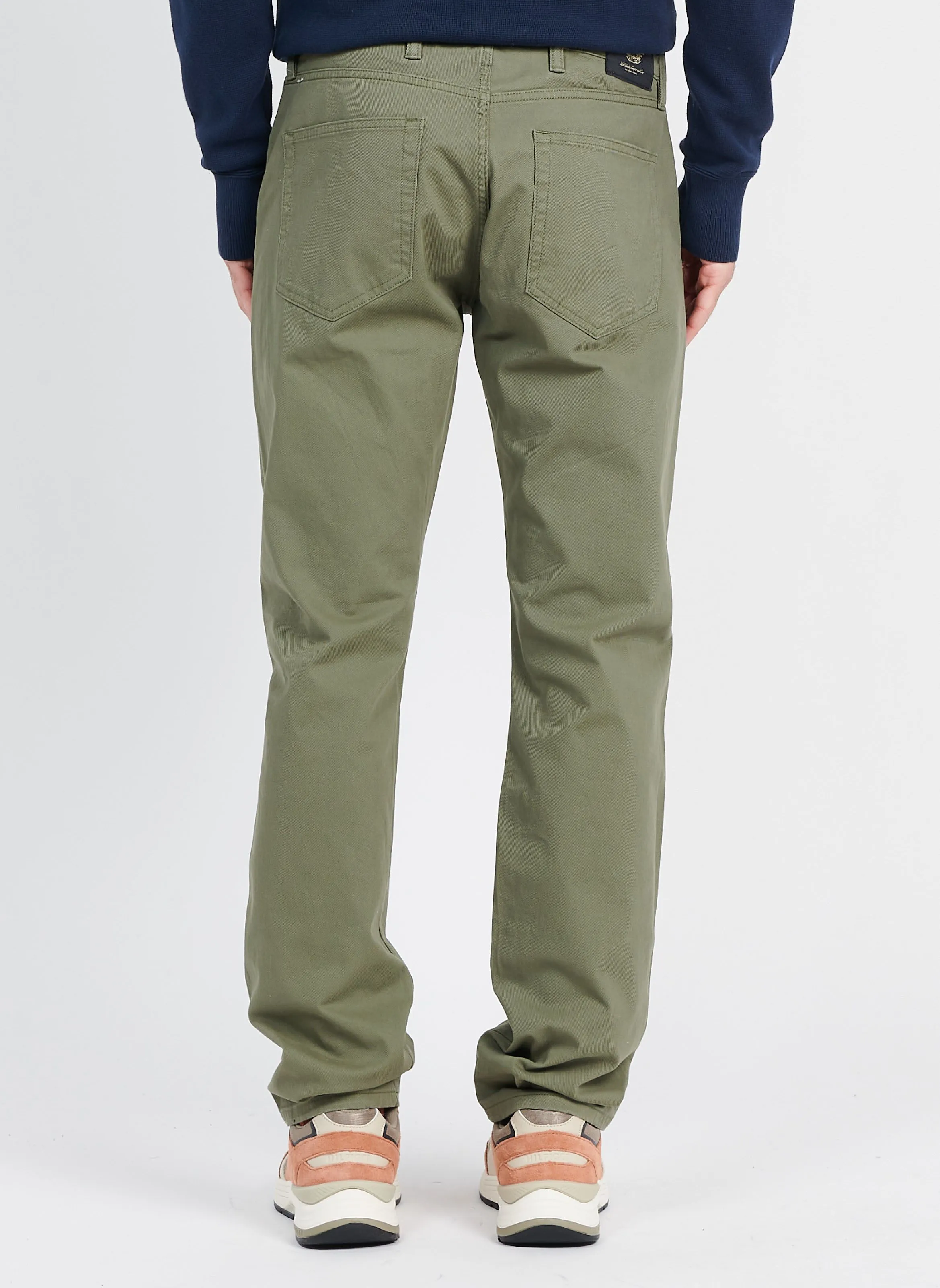 Pantalón slim de algodón en verde