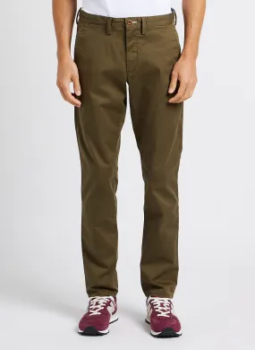 Pantalón slim de mezcla de algodón orgánico en verde