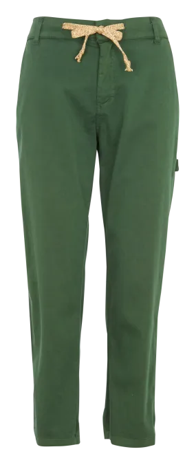 Pantalón tapered de mezcla de algodón en verde