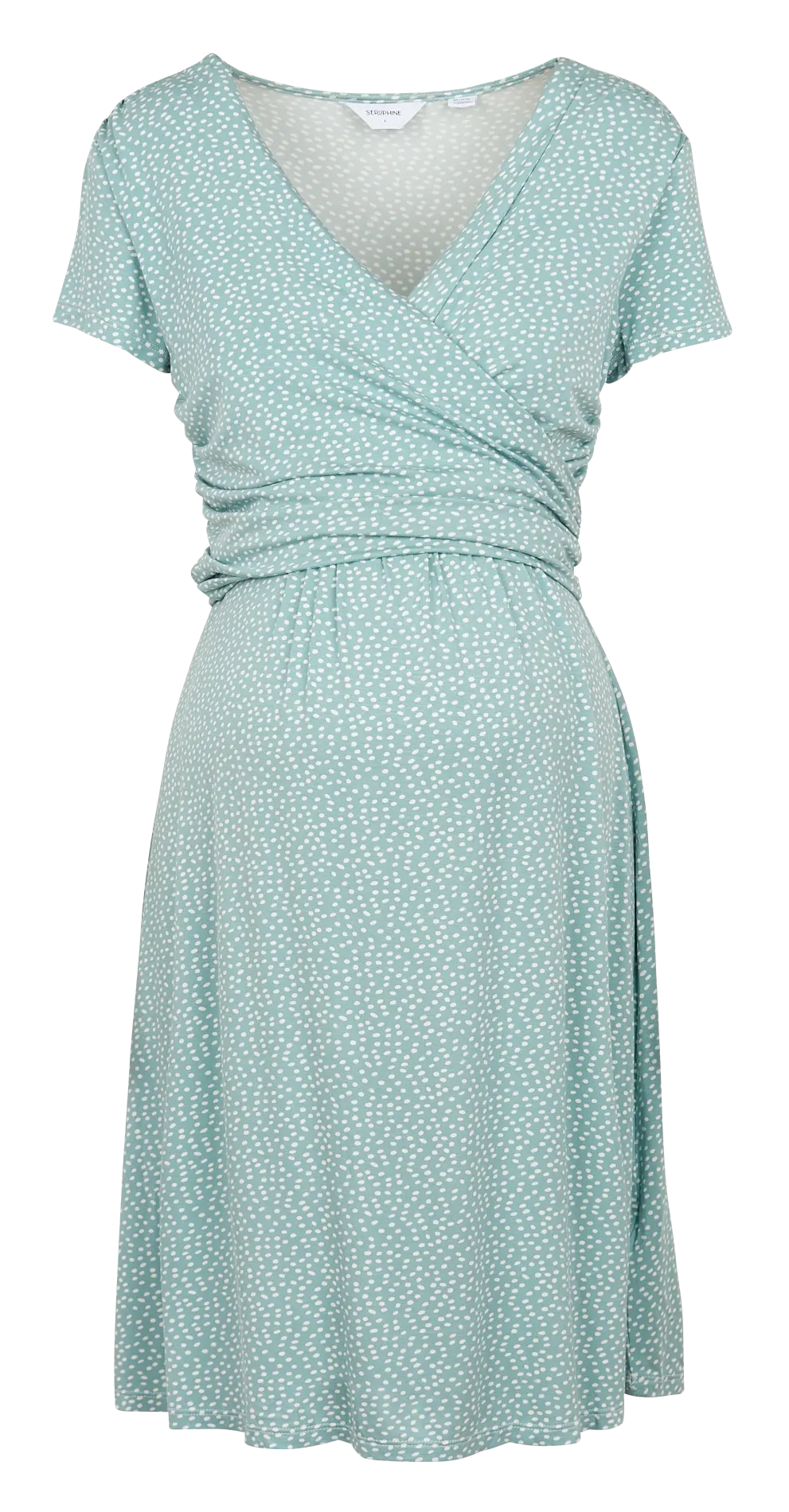 PATSY - Vestido cruzado de premamá estampado en verde