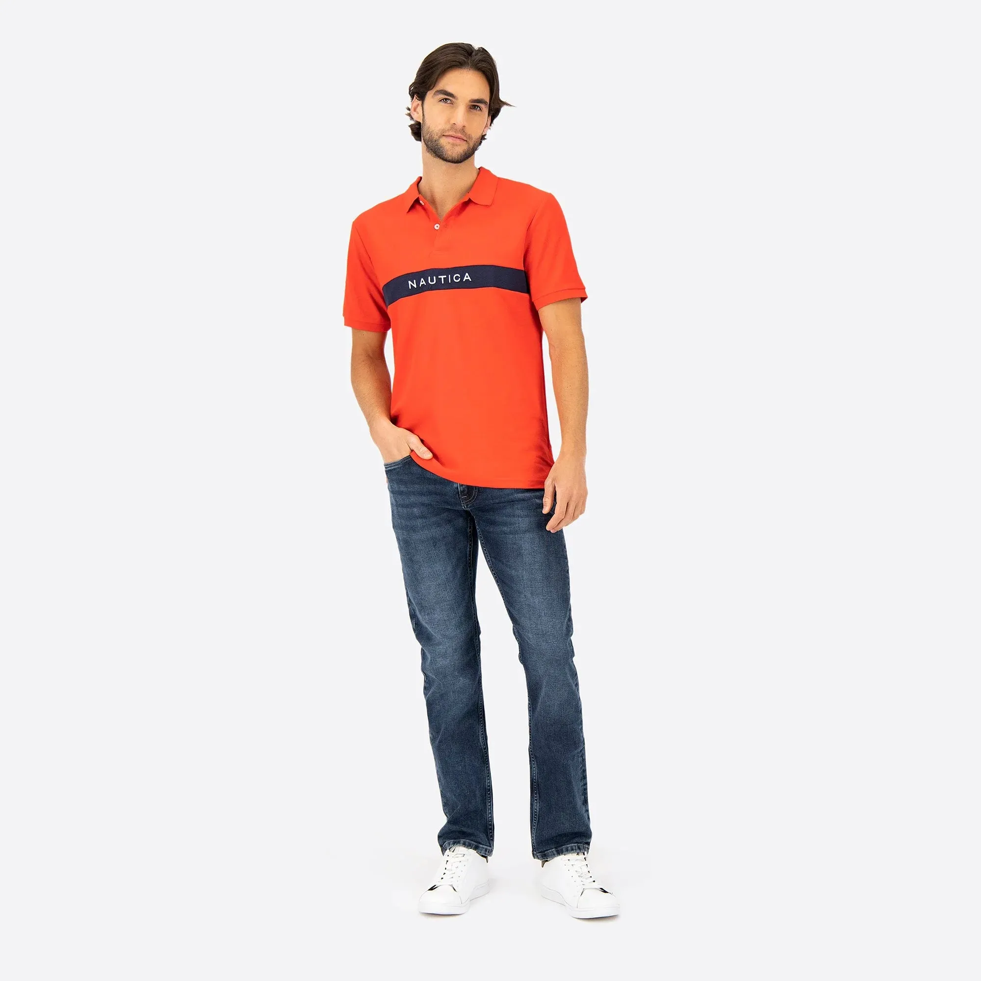 Polo Nautica Hombre Regular Fit True Red