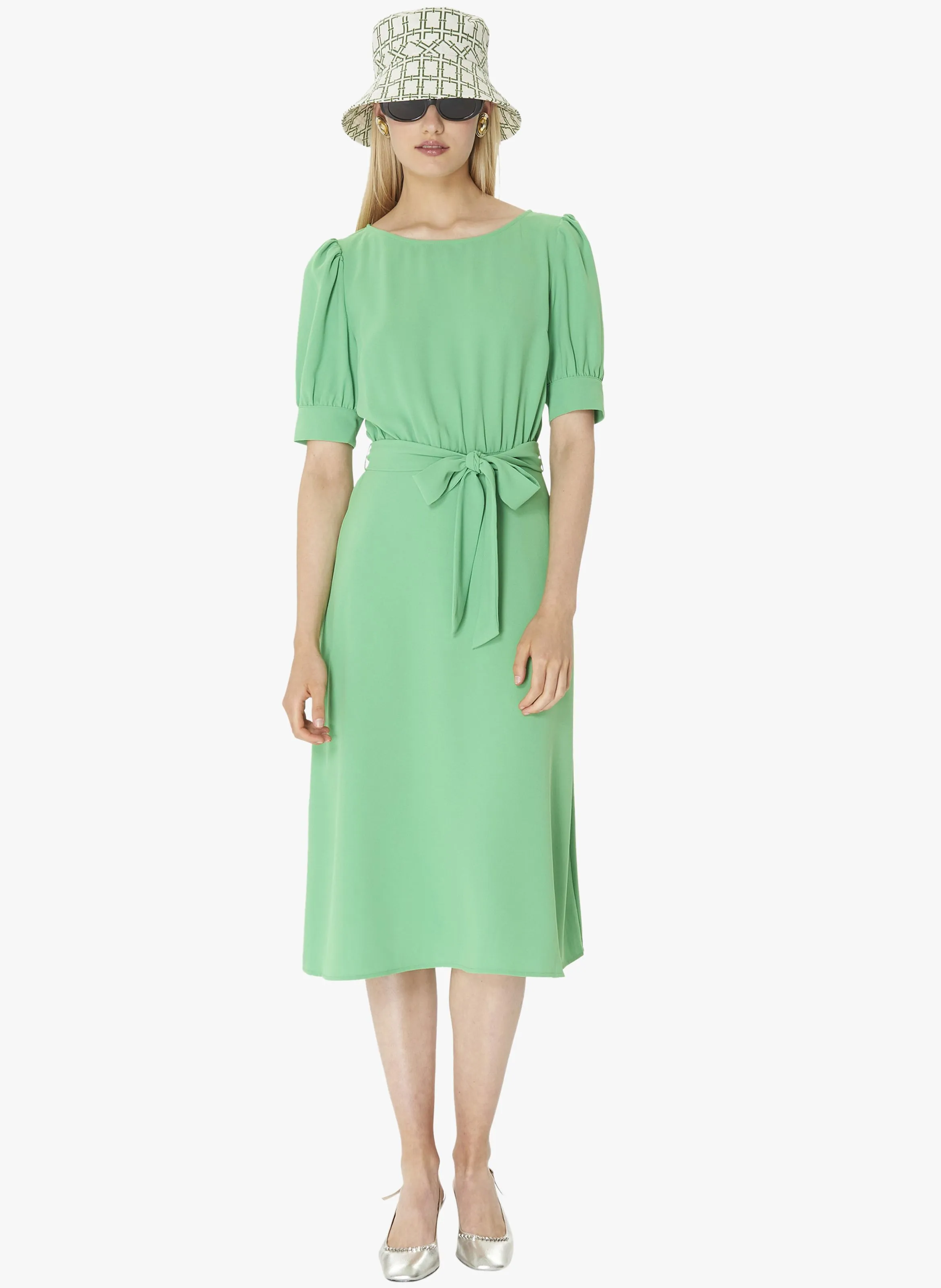 RILLYTIS - Vestido midi con cuello redondo en verde