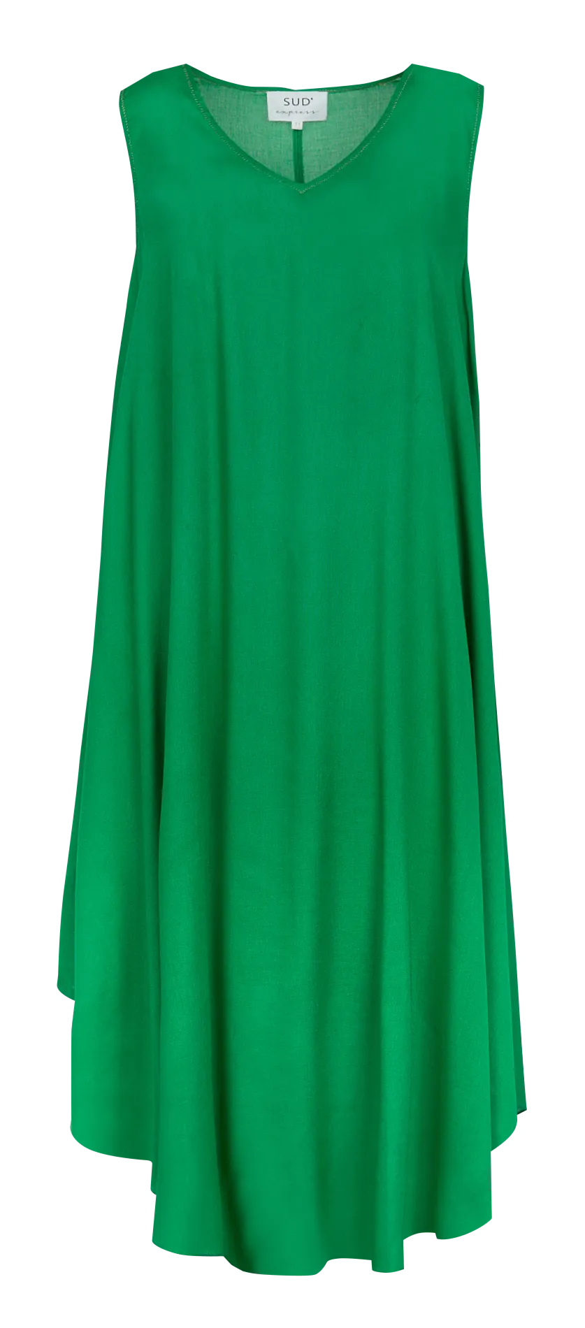 RIMITI - Vestido midi holgado sin mangas en verde