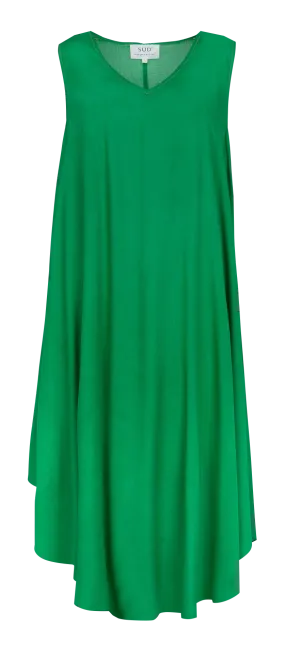 RIMITI - Vestido midi holgado sin mangas en verde