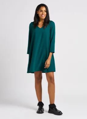 RIOMY - Vestido corto holgado con cuello en V en verde