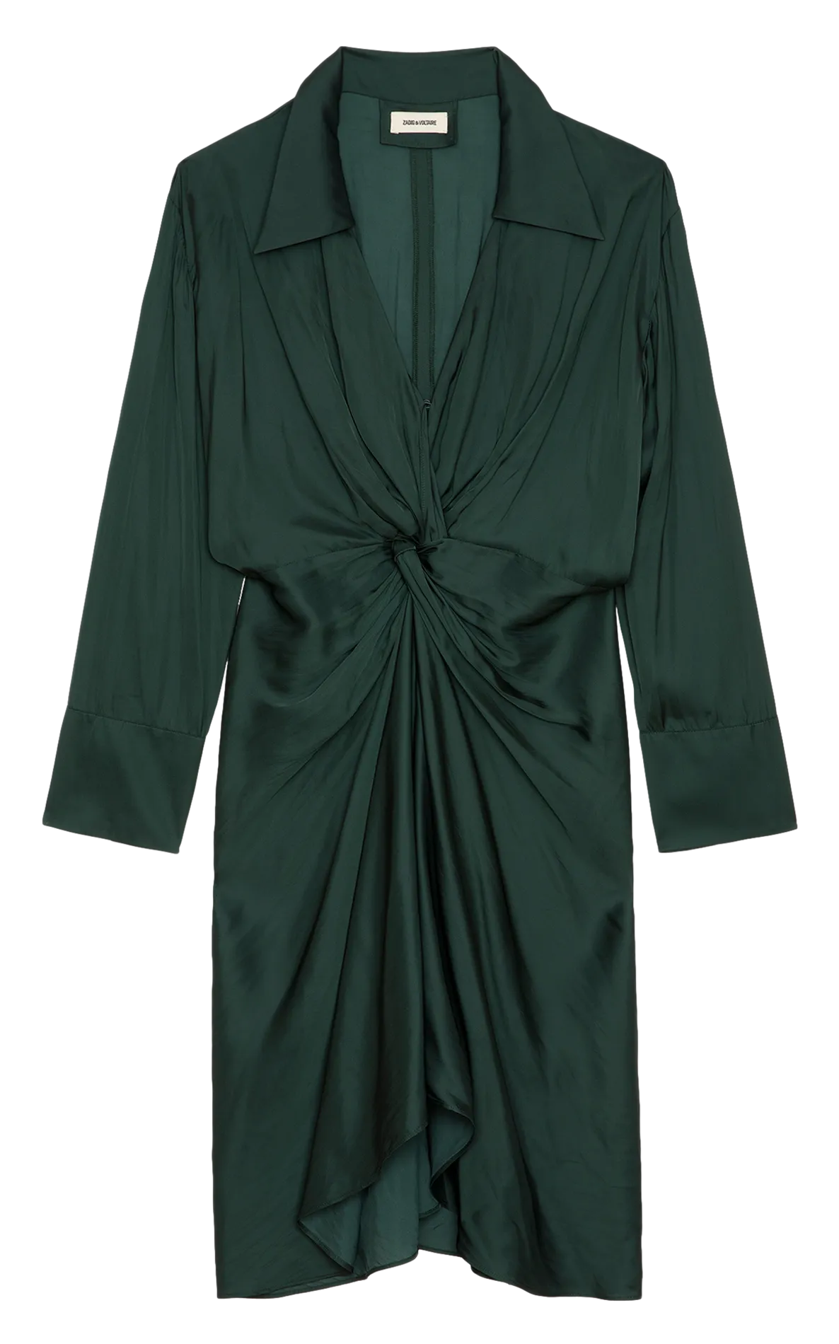 ROZO - Vestido midi drapeado en verde