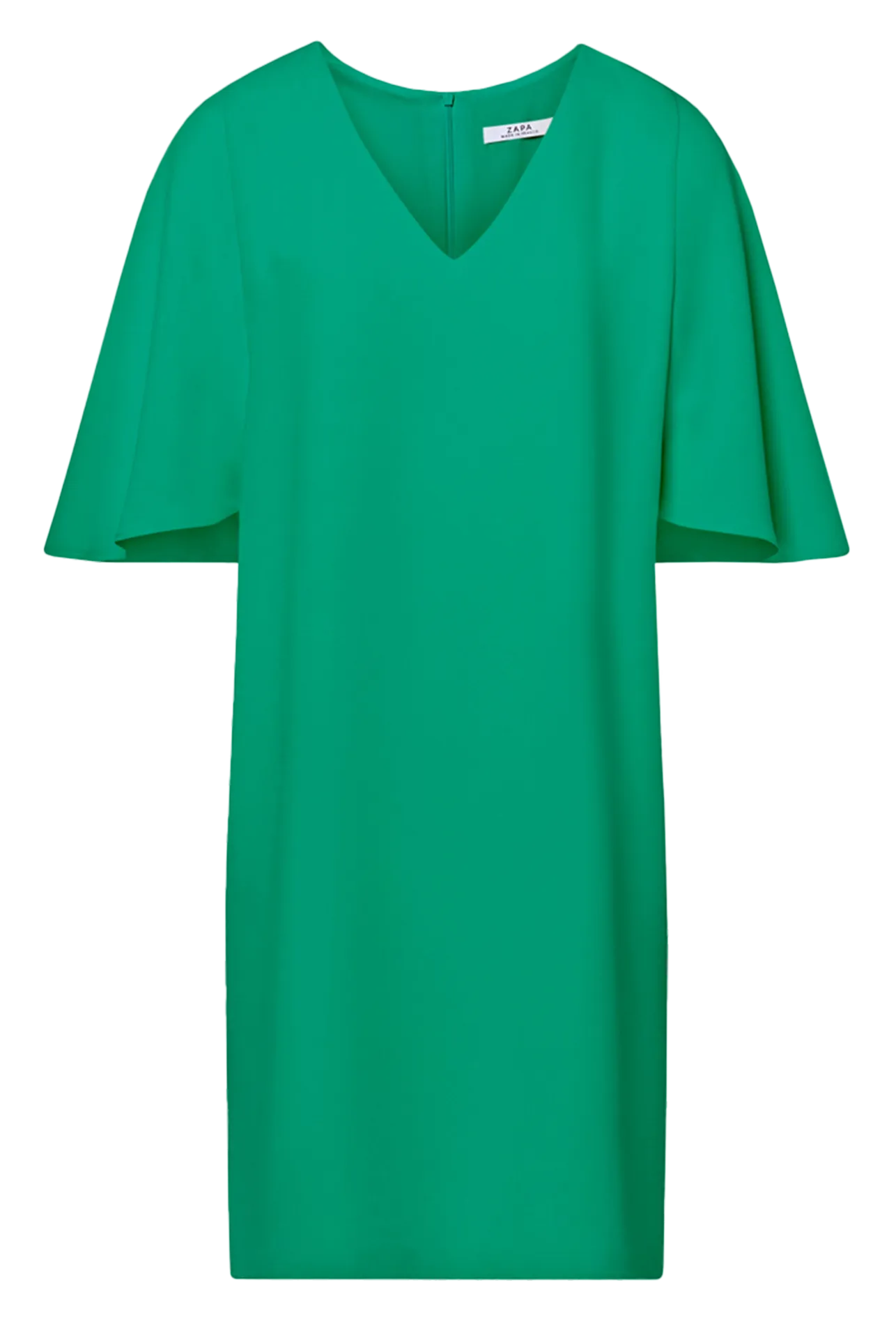 RUBILINDA - Vestido con cuello de pico en verde