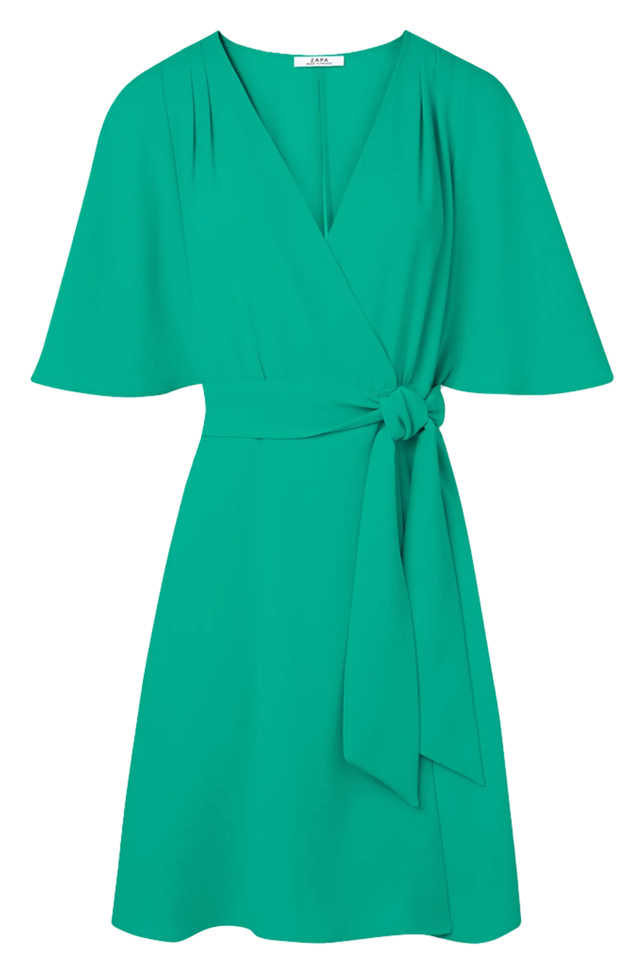 RUSSEL - Vestido cruzado evasé en verde