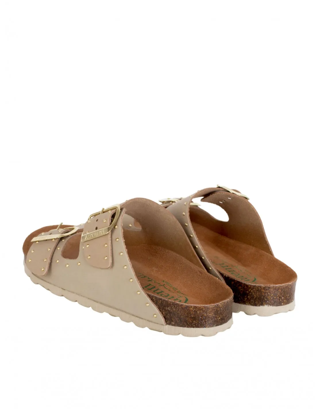 Sandalias Bio Hebillas Tachuelas Beige AUTENTI