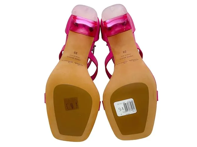 Sandalias espartanas al tobillo de cuero fucsia de Rick Owens Rosa 