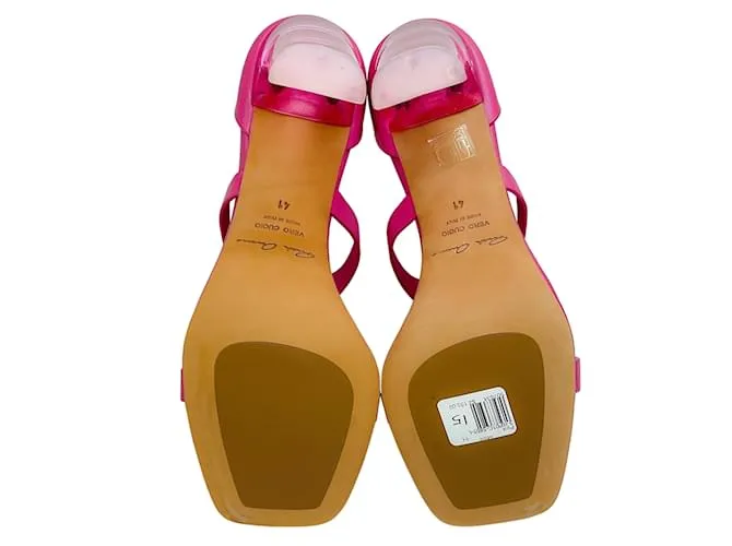 Sandalias espartanas al tobillo de cuero fucsia de Rick Owens Rosa 