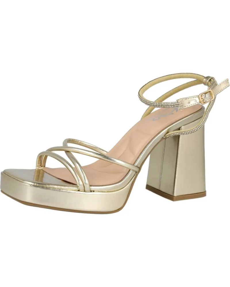 Sandalias L&R SHOES  de Mujer LR SHOES 8666-50 SANDALIAS METALIZADAS DE TACON CON PLATAFOR  ORO