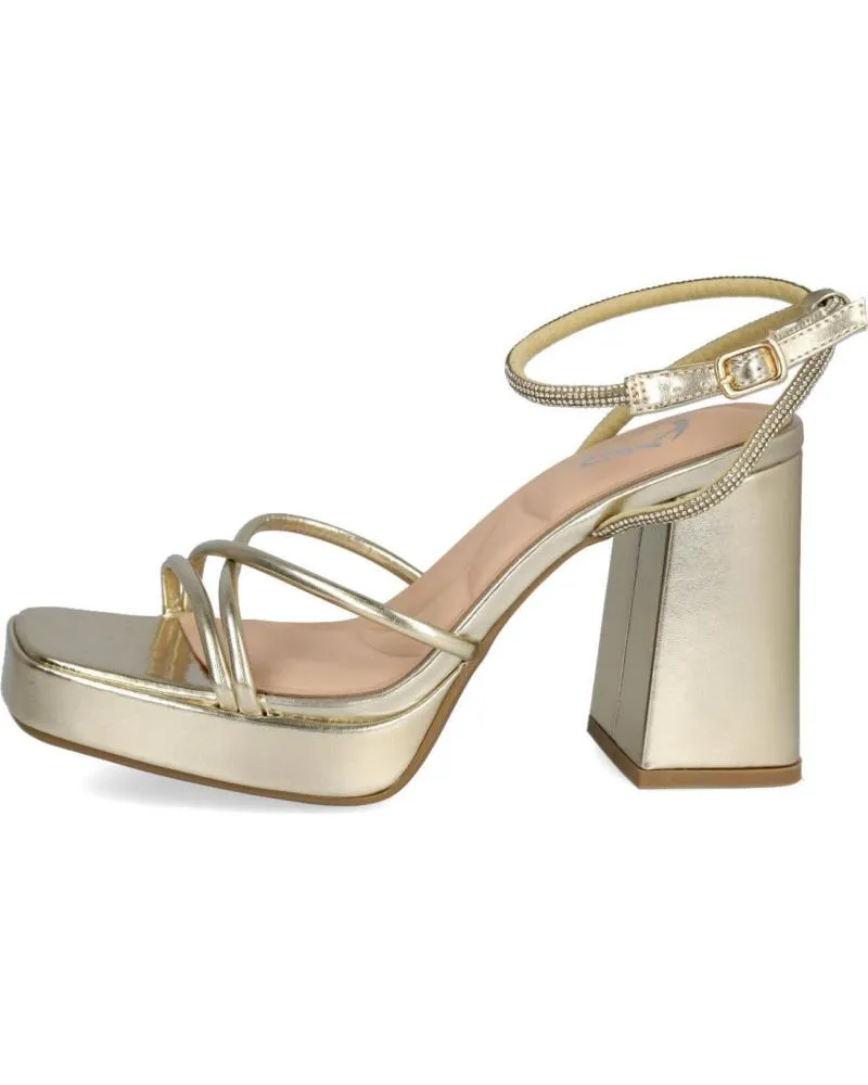 Sandalias L&R SHOES  de Mujer LR SHOES 8666-50 SANDALIAS METALIZADAS DE TACON CON PLATAFOR  ORO