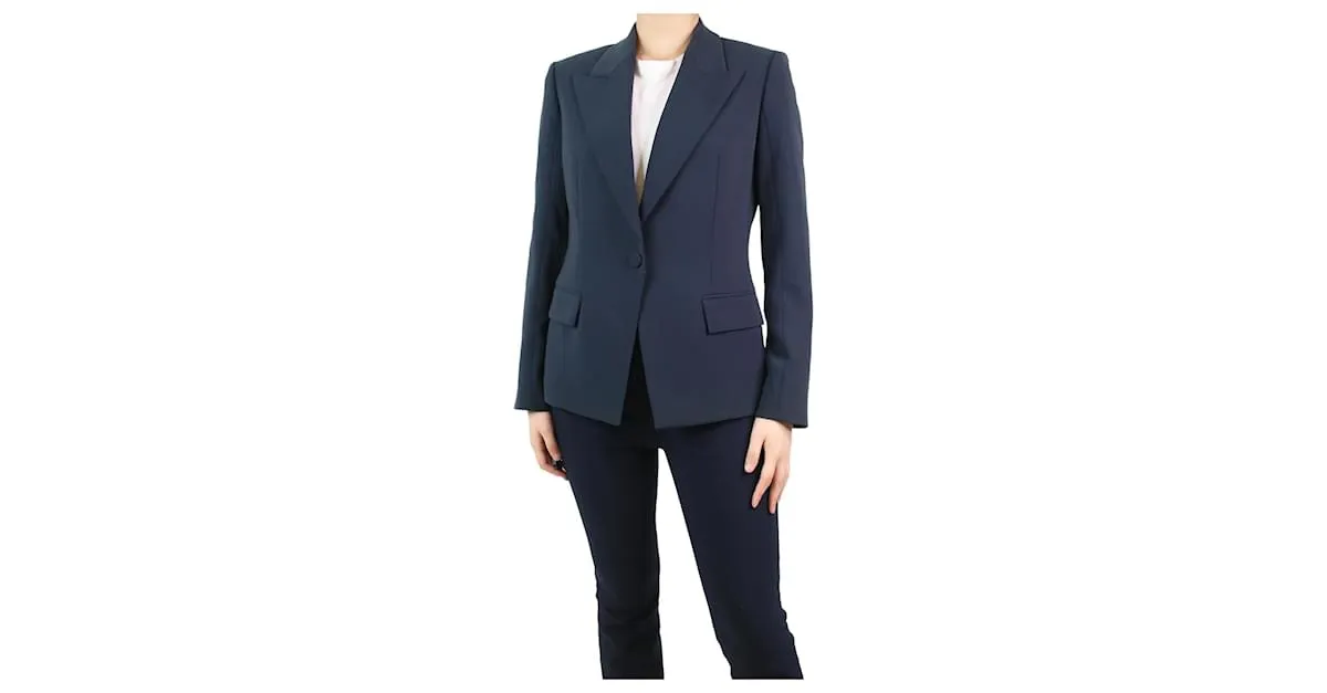 Theory Americana de botonadura sencilla azul marino - talla UK 12 