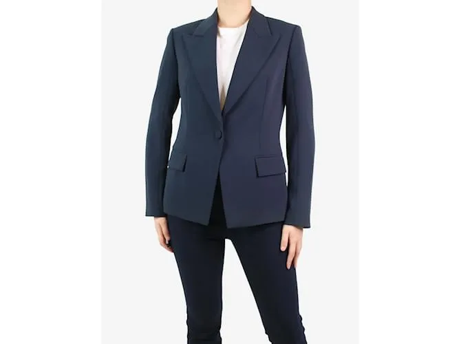 Theory Americana de botonadura sencilla azul marino - talla UK 12 